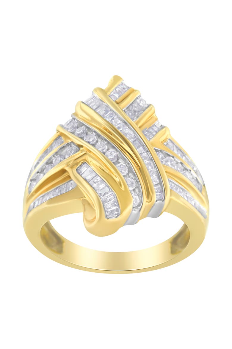 10K Yellow Gold 1.0 Cttw Diamond Bypass Ring, Alternate, color, Yellow