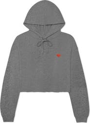 Dalix Pixel Heart Cropped Hoodie