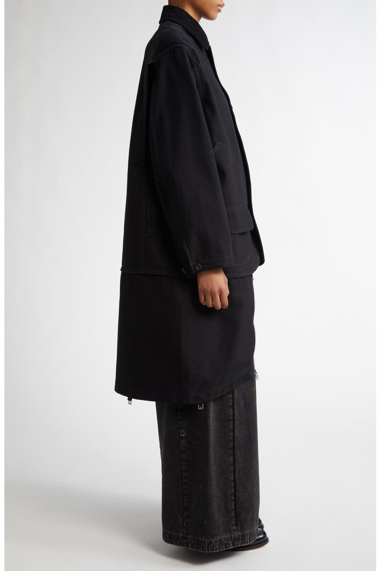 Heavy Cotton & Wool Reversible Double Coat, Alternate, color, BLACK