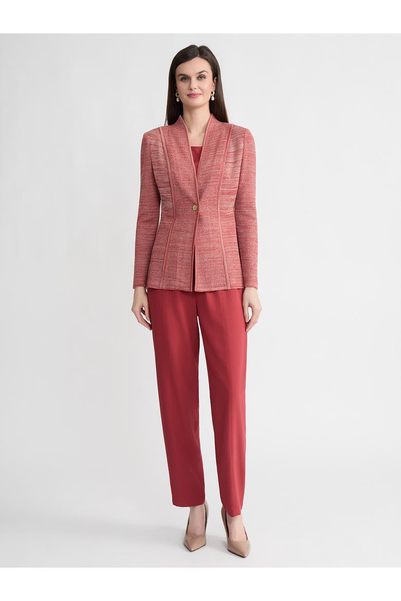 Tailored Melange Princess Seam Knit Jacket, Main, color, Russet/Biscotti