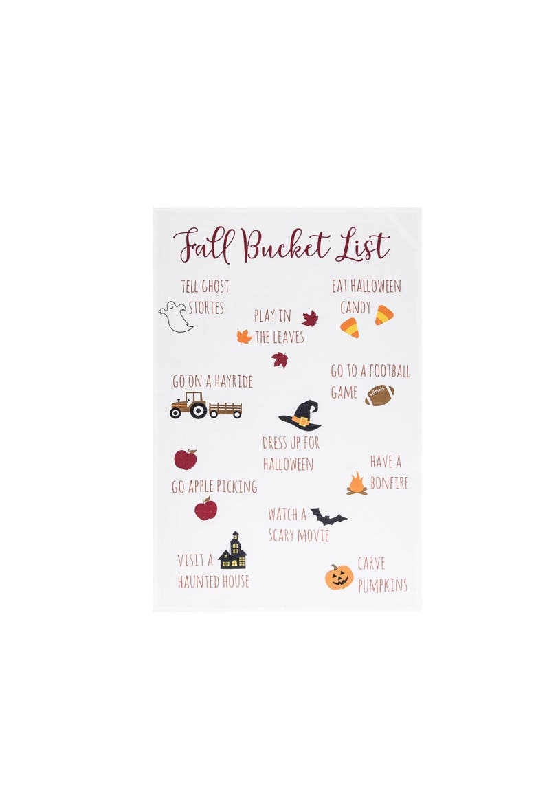 Fall Bucket List Towel, Alternate, color, White