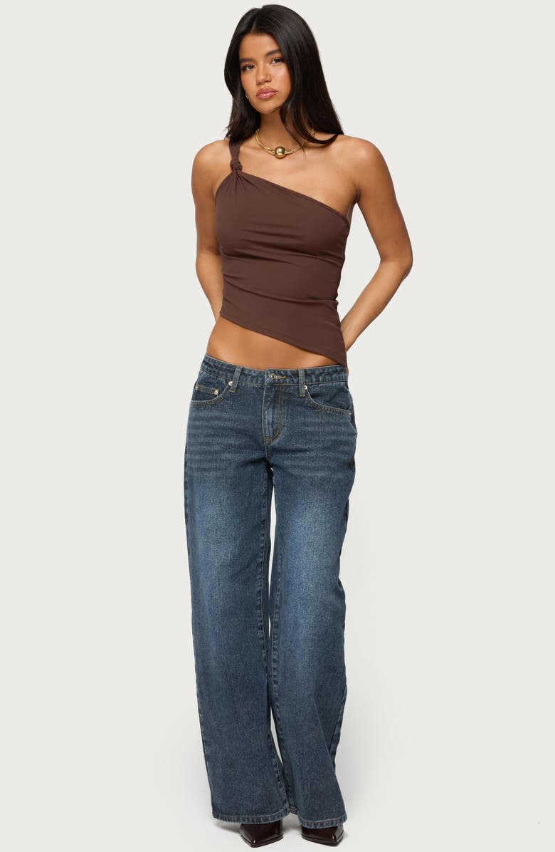 EDIKTED Knotted One-Shoulder Tank, Alternate, color,