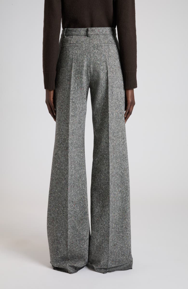 Valentino Natté Buttoned Weave Virgin Wool Blend Pants, Alternate, color, Ivory/ Black