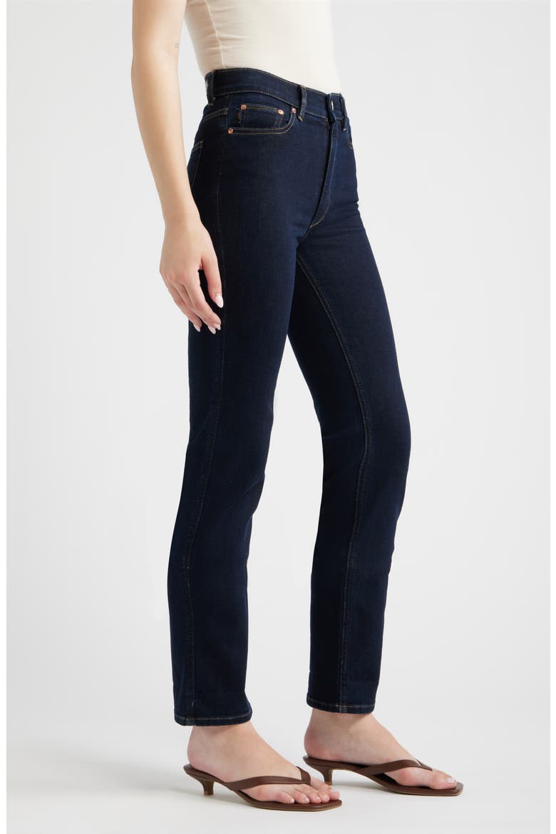 Halle Instasculpt™ High Waist Straight Leg Jeans, Alternate, color, HARVEST MOON CUFFED