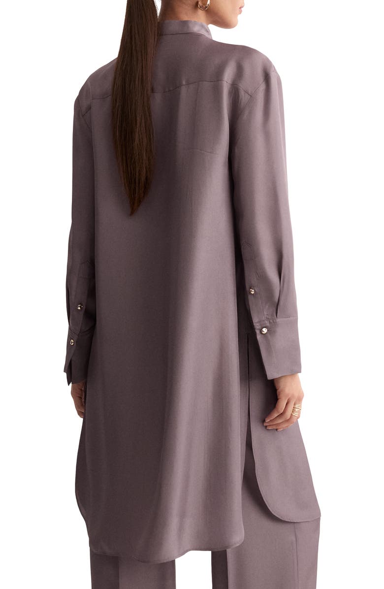 MANGO Long Shirt with Stand Collar, Alternate, color, 