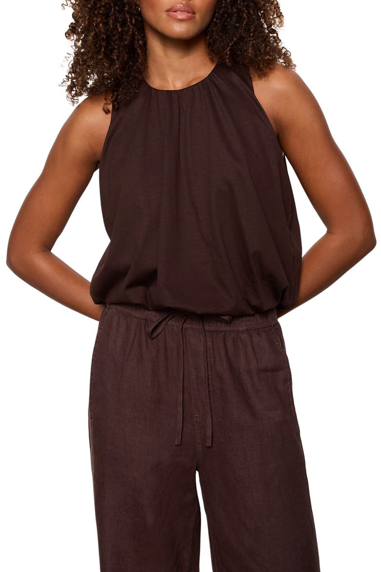Retreat Bubble Tank Top, Main, color, RICH SOIL BROWN
