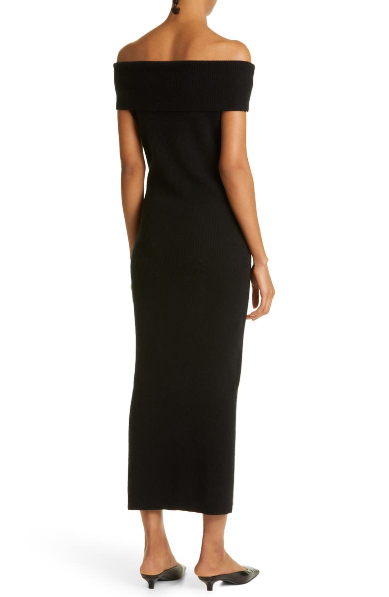 TOTEME Off the Shoulder Rib Sweater Dress, Alternate, color, 