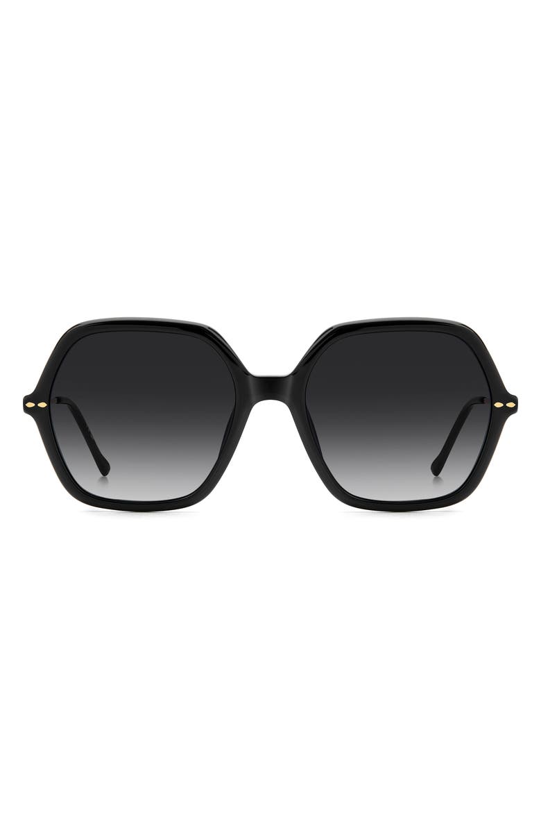 Isabel Marant 56mm Gradient Square Sunglasses, Main, color, Black Gold/ Dark Grey Sf