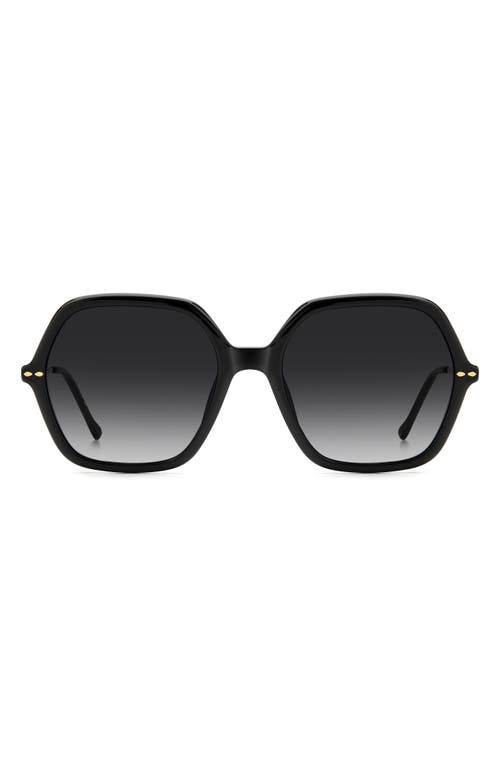 Isabel Marant 56mm Gradient Square Sunglasses In Black Gold/dark Grey Sf