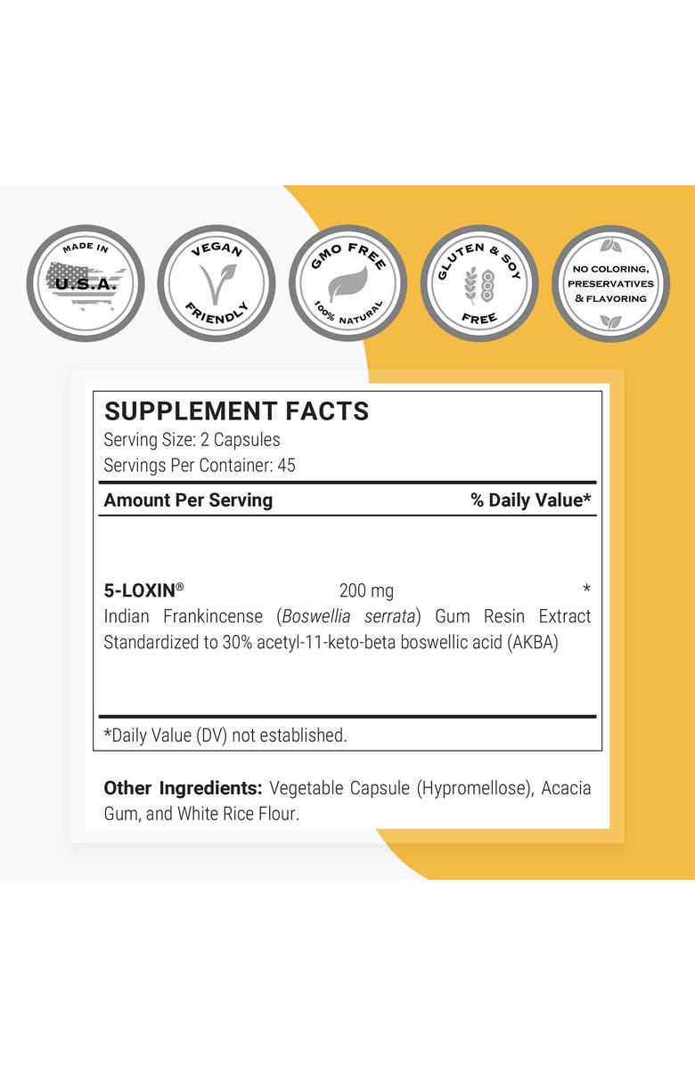 SuperSmart 5-Loxin 200 mg per Day - with Boswellia Serrata Extract, Alternate, color, NO COLOR