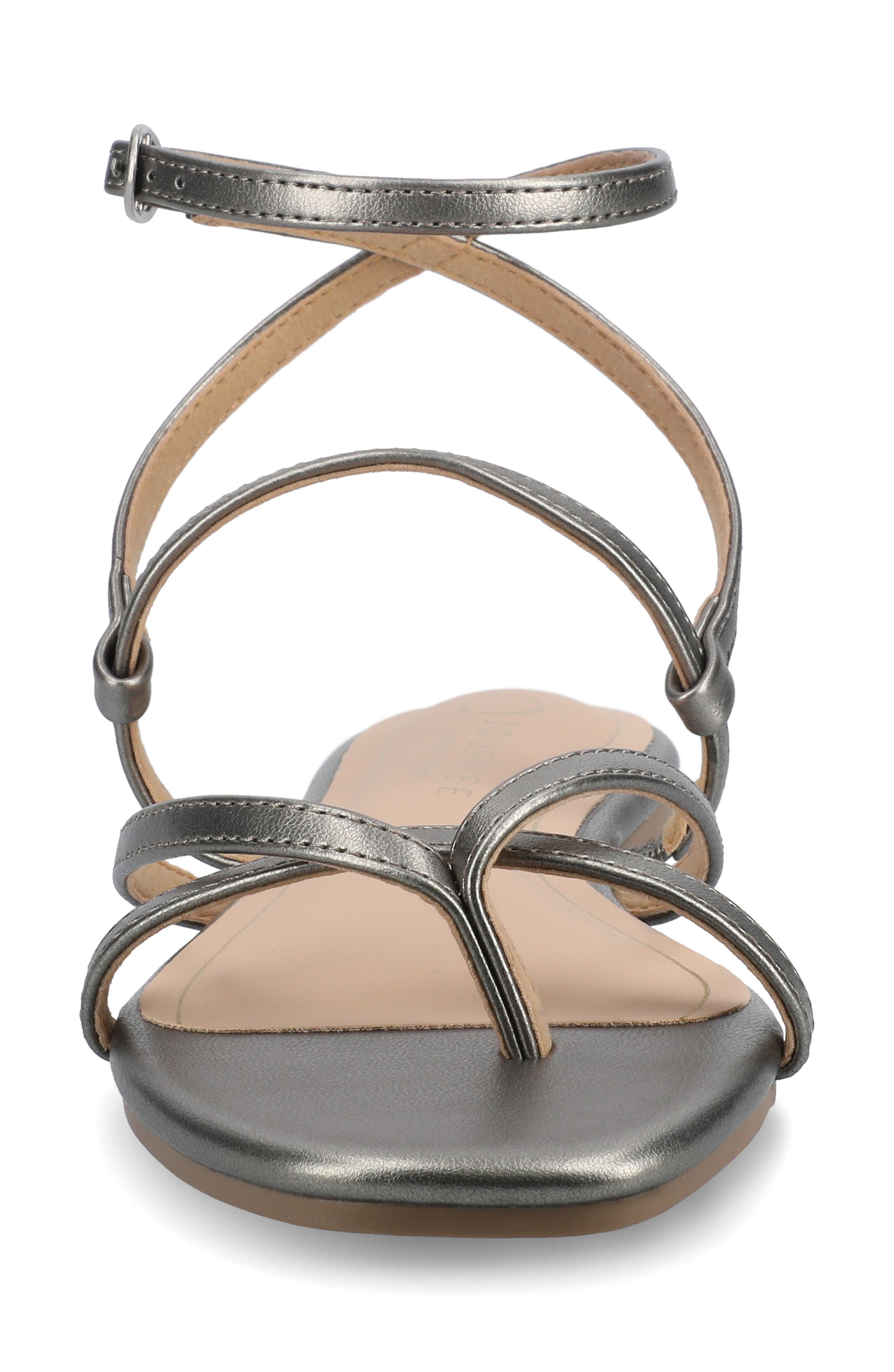 Journee Collection Serissa Ankle Strap Sandal, Alternate, color, Pewter
