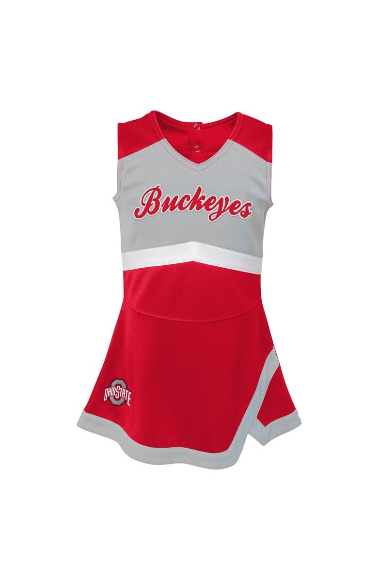 Outerstuff Girls Youth Scarlet Ohio State Buckeyes Cheer Captain Jumper Dress, Alternate, color, Scarlet