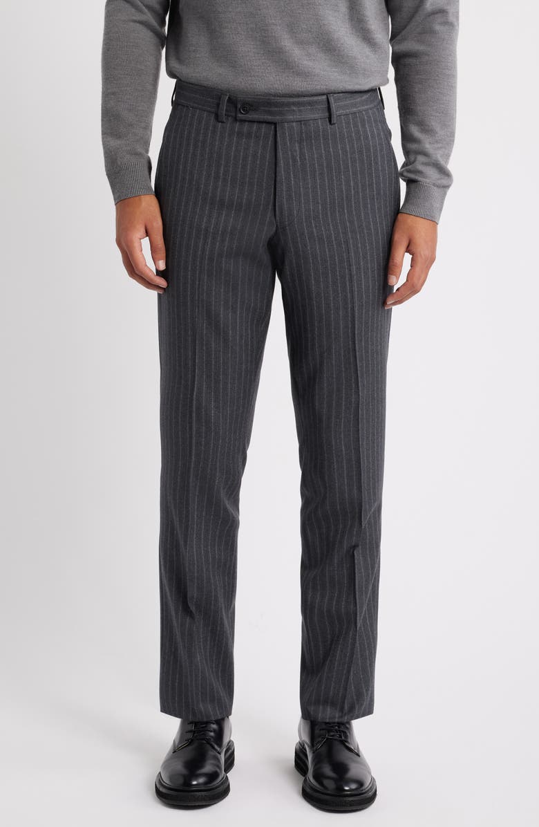 AllSaints Ross Slim Fit Striped Wool Suit, Alternate, color, Charcoal