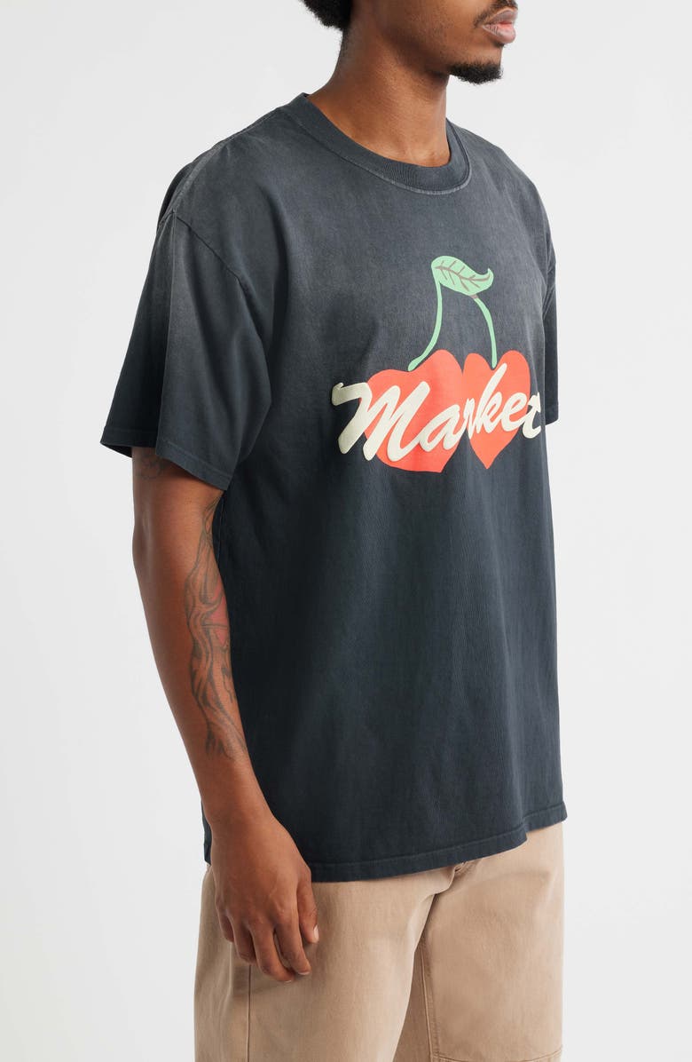 MARKET Double Cherries Cotton Graphic T-Shirt, Alternate, color, Pirate-Black