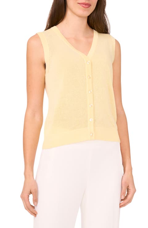 Sleeveless Button-Up Sweater