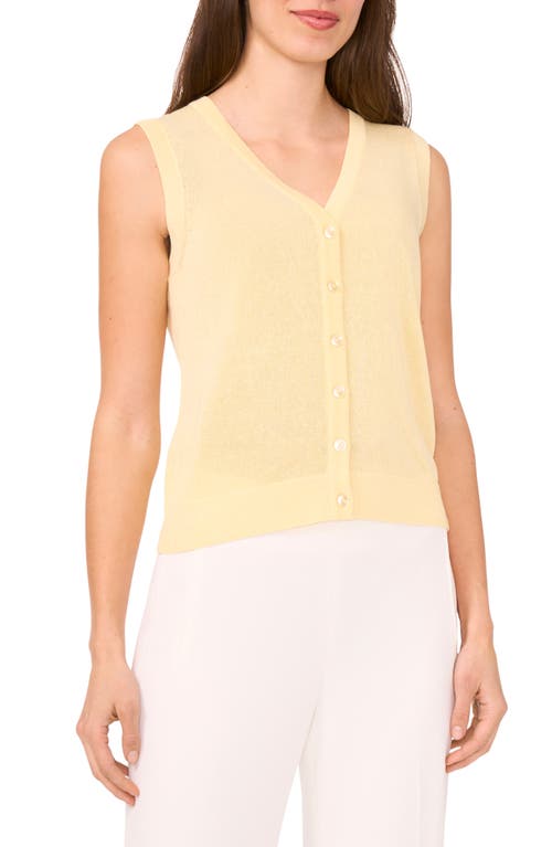 HALOGENR HALOGEN(R) SLEEVELESS BUTTON-UP SWEATER