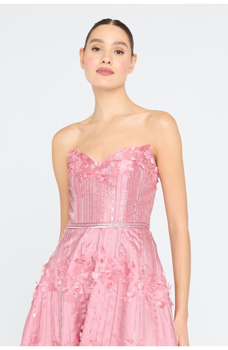 Theia Toby Beaded Gown, Alternate, color, Wild Rose
