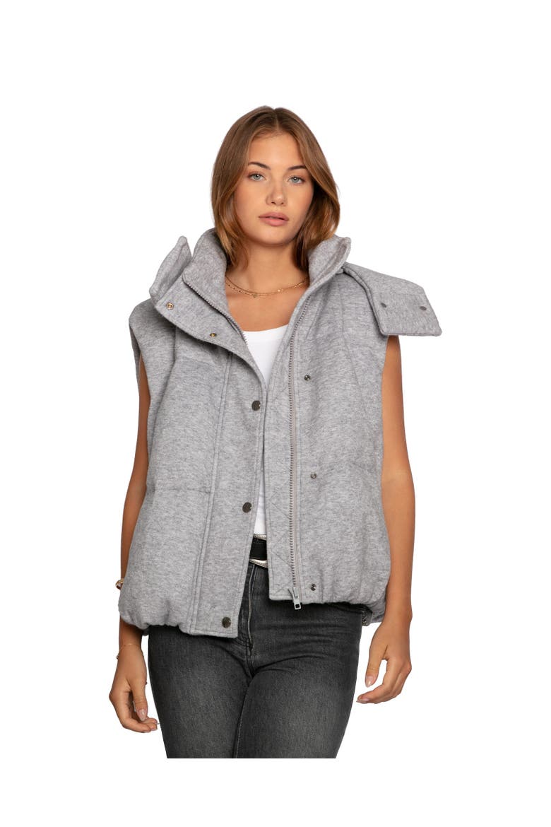 Golden Hour Hooded Puffer Vest, Alternate, color, Grey