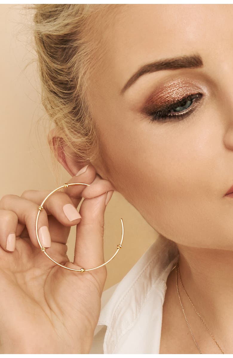 Oradina 14K Yellow Gold Bari Hoops, Alternate, color, Yellow Gold