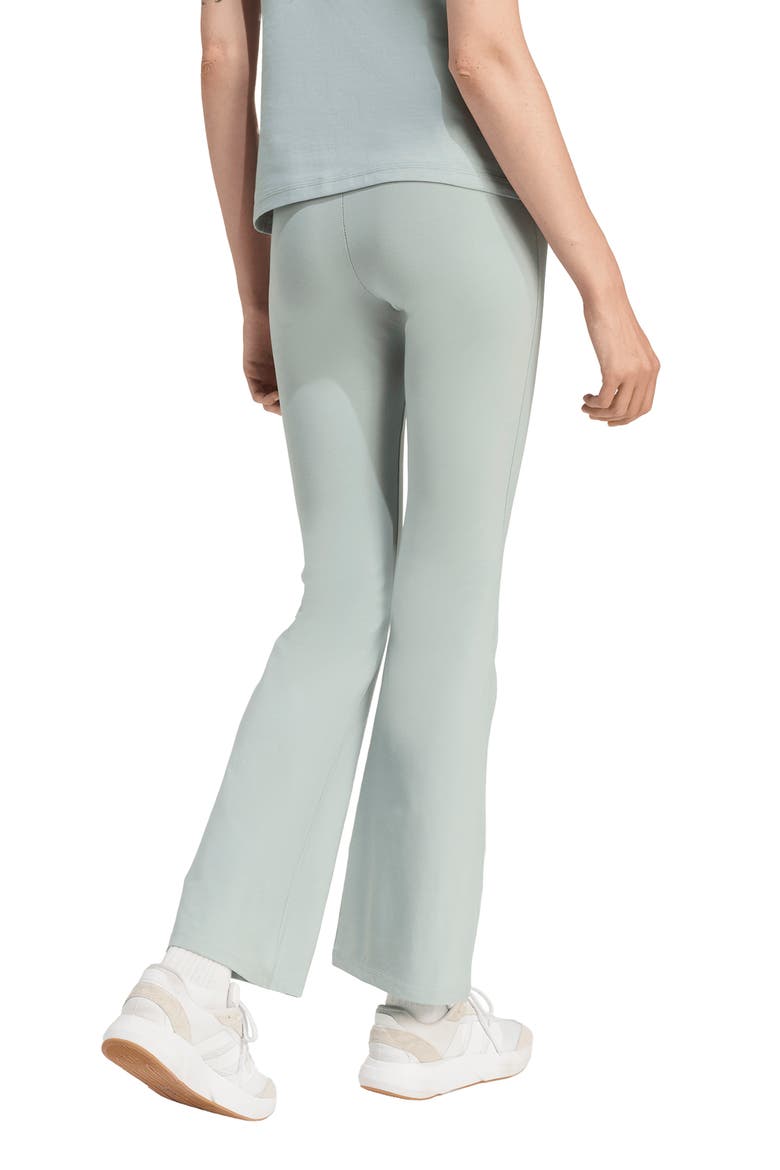 Essentials Small Logo Flared Leggings, Alternate, color, WONDER SAGE/ WHITE/