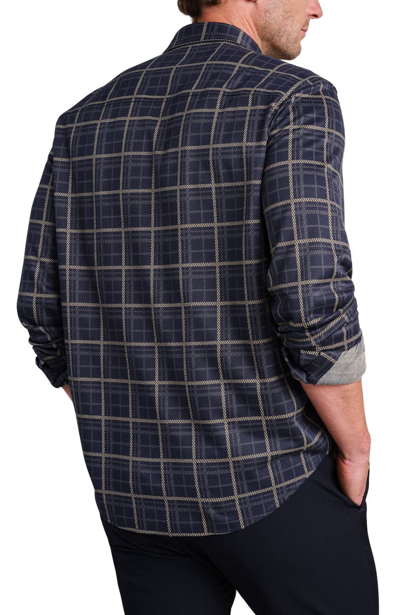 Rhone Hardy Check Flannel Button-Up Shirt, Alternate, color, Fatigue Green/ True Navy Plaid