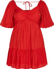City Chic Mindy Puff Sleeve Dress