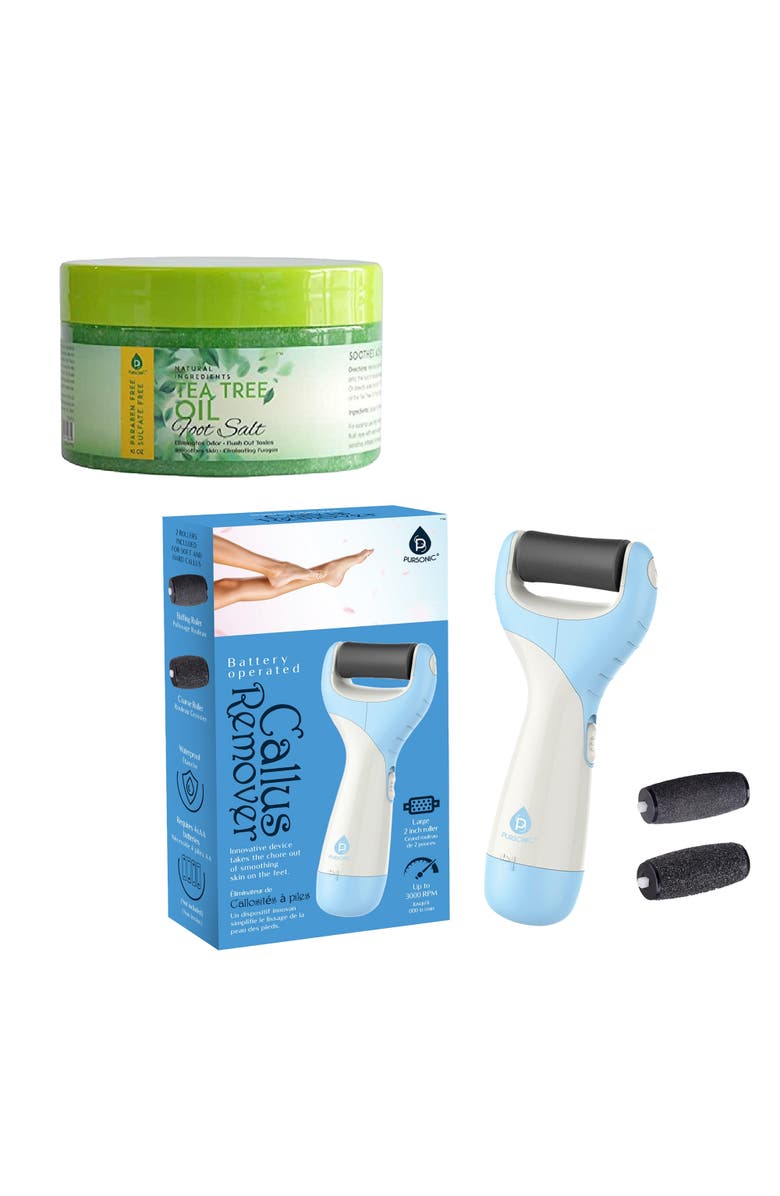 PURSONIC Foot Care Bundle Tea Tree Oil Foot Salt & Pedi Perfect Foot File, Main, color, Green