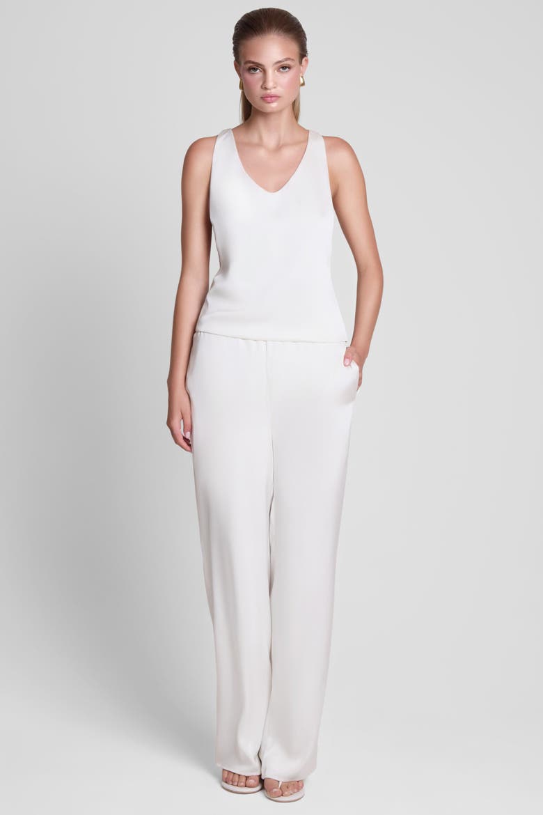Soho Satin Straight Leg Pants, Alternate, color, White