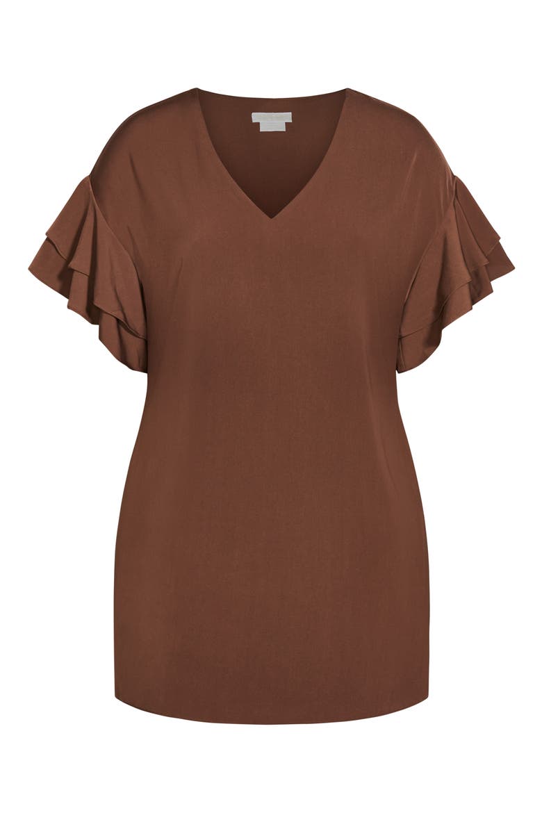 Double Frill A-Line Dress, Main, color, CLOVE