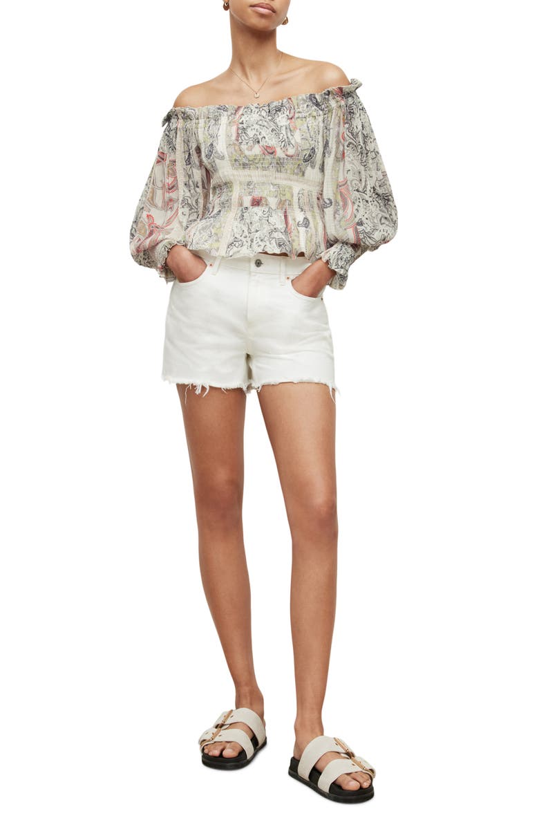 AllSaints Lara Makutu Off the Shoulder Top, Alternate, color, 