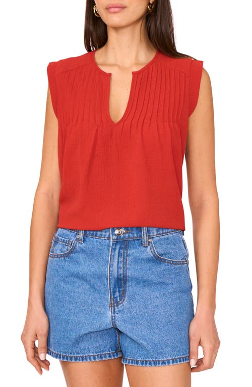 Vince Camuto Crepe Tank In Red
