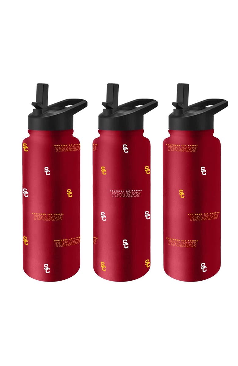 LOGO BRANDS USC Trojans 34oz. Steep and Repeat Quencher Bottle, Main, color, Cardinal