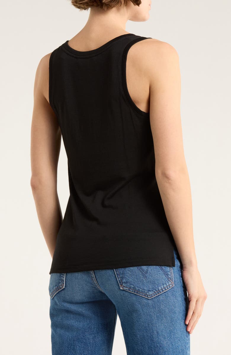 Vince Scoop Neck Cotton Blend Tank, Alternate, color, Black