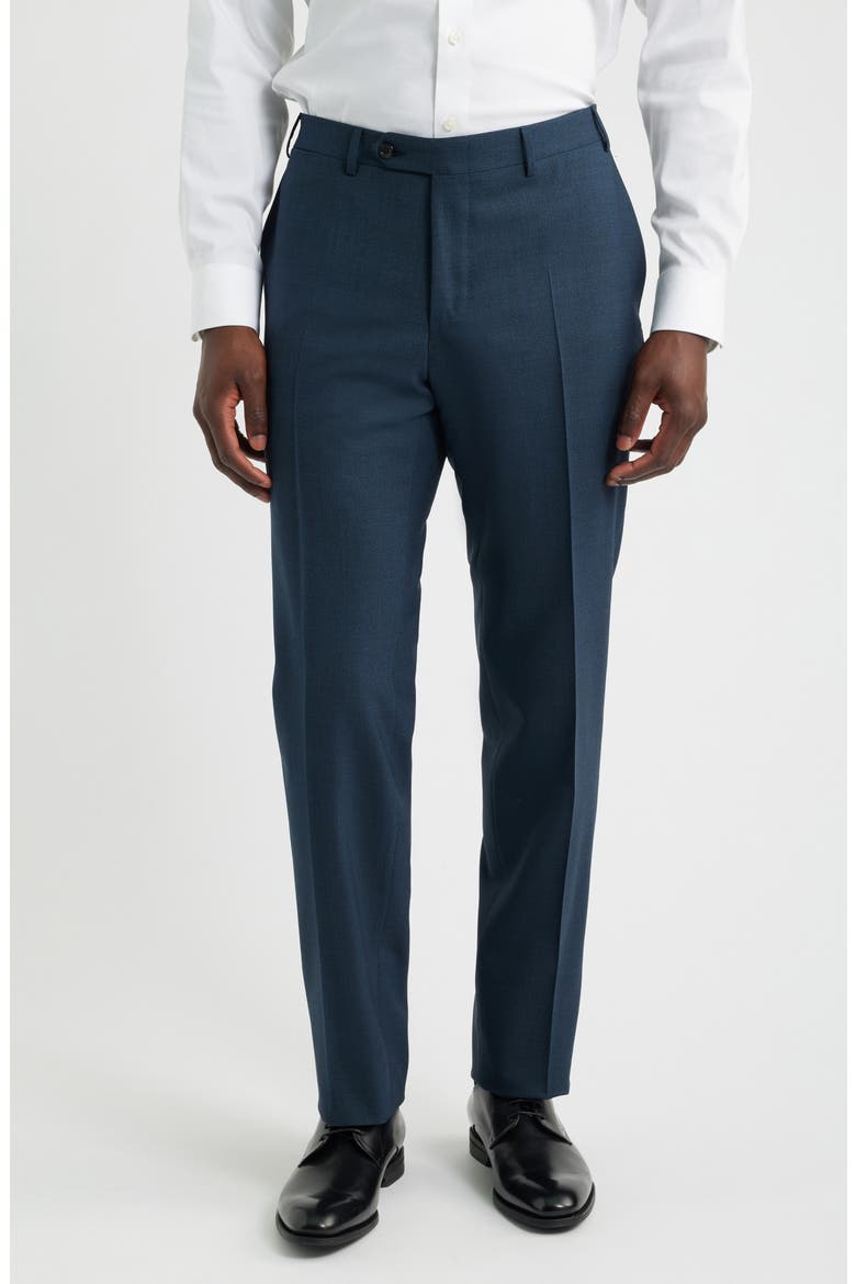 Capri Trim Fit Solid Wool Suit, Alternate, color, DARK BLUE