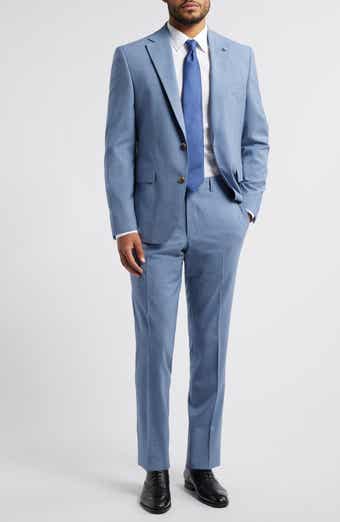 Jack Victor Esprit Blue Mixy Check Stretch Wool Suit