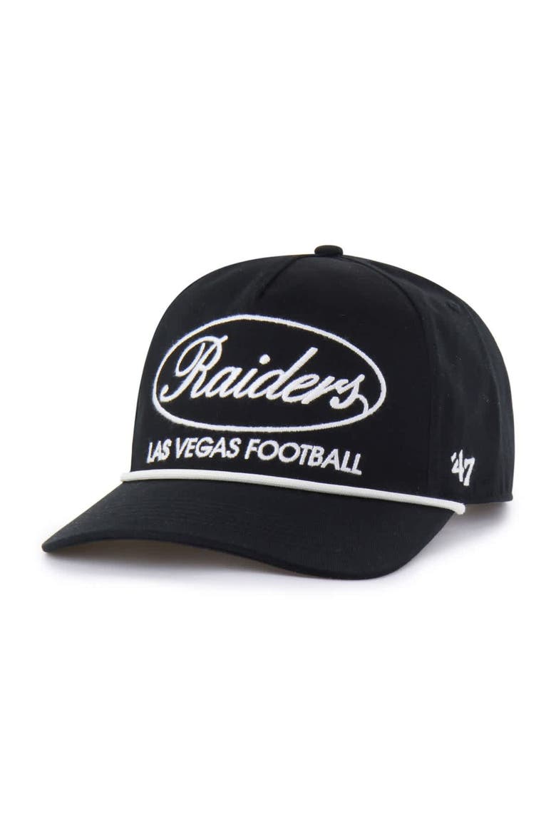 Men's '47 Black Las Vegas Raiders Foundational Hitch Adjustable Hat, Alternate, color, Black