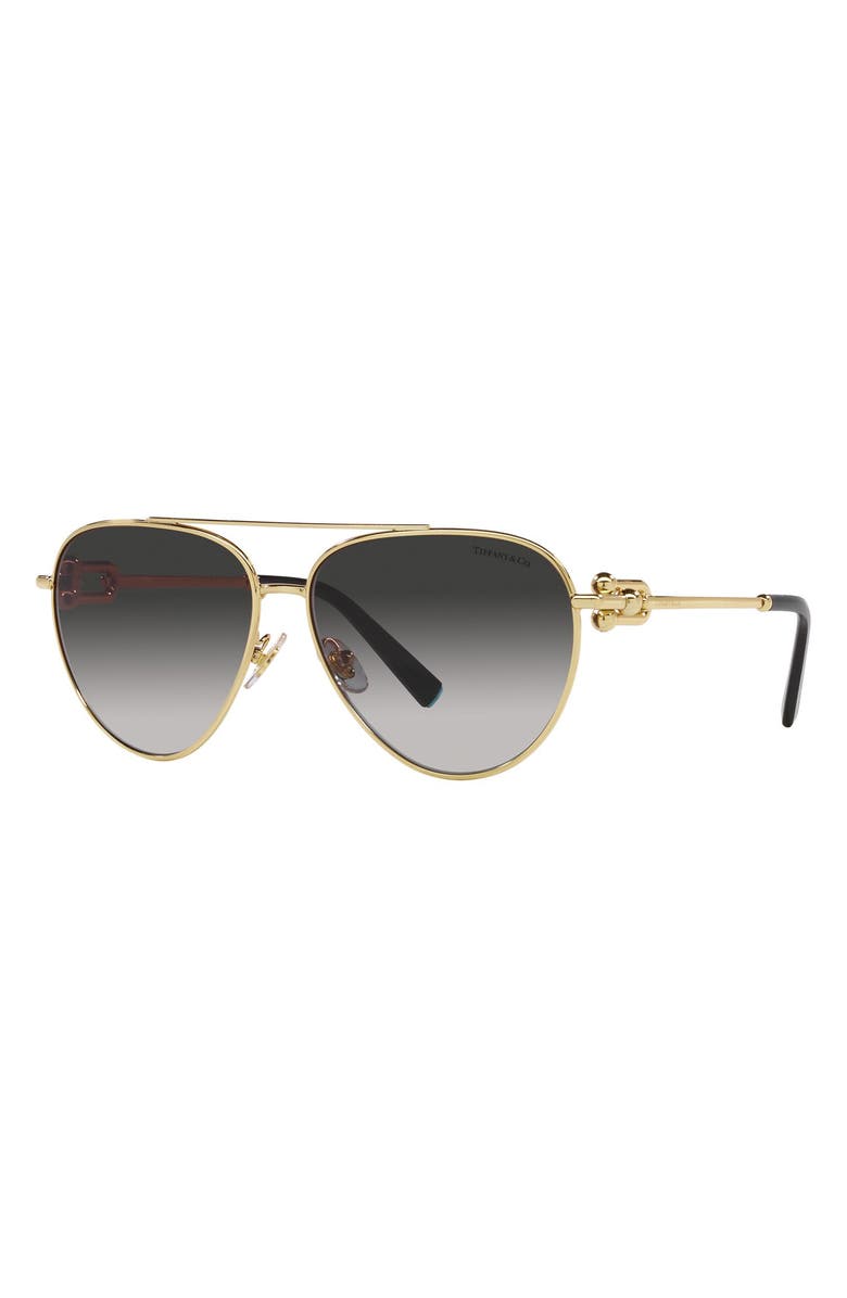 Tiffany & Co. 59mm Gradient Pilot Sunglasses, Alternate, color, Gold