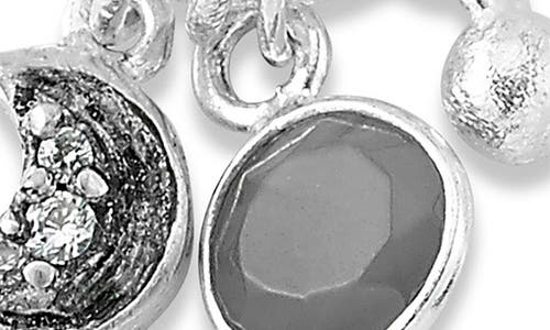 Samuel B. Silver Gemstone Moon Charm Earrings In Silver/grey