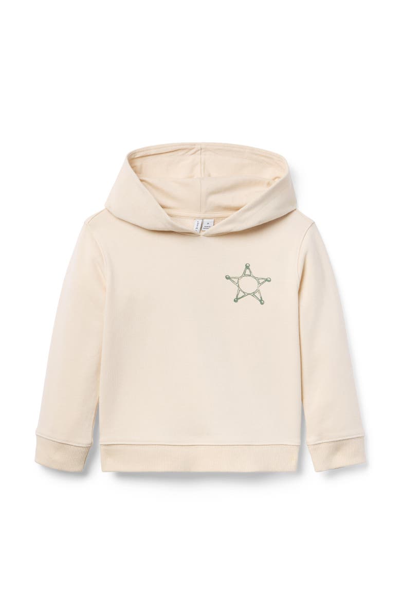 Janie and Jack Cowboy Hooded Sweatshirt, Main, color, Ivory