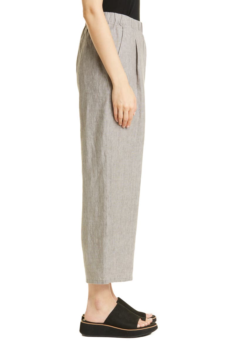 Eileen Fisher Straight Leg Organic Linen Ankle Pants, Alternate, color, 