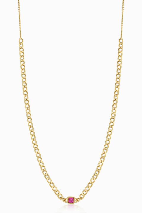 14K Gold Dazzle Me Curb Choker Necklace