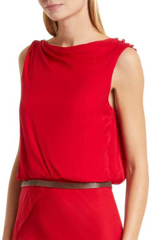 Twp I Remember When Backless Silk Georgette Gown In Red