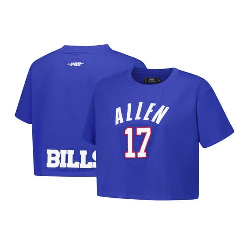 Pro Standard Josh Allen Royal Buffalo Bills Player Name & Number Cropped Boxy T-shirt In Blue