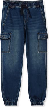 Lands' End Boys Iron Knee Knit Denim Jogger
