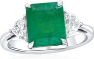 SOUZANA by Suzy Levian 14K White Gold 2.88ct Emerald & 0.55cttw Diamond Ring