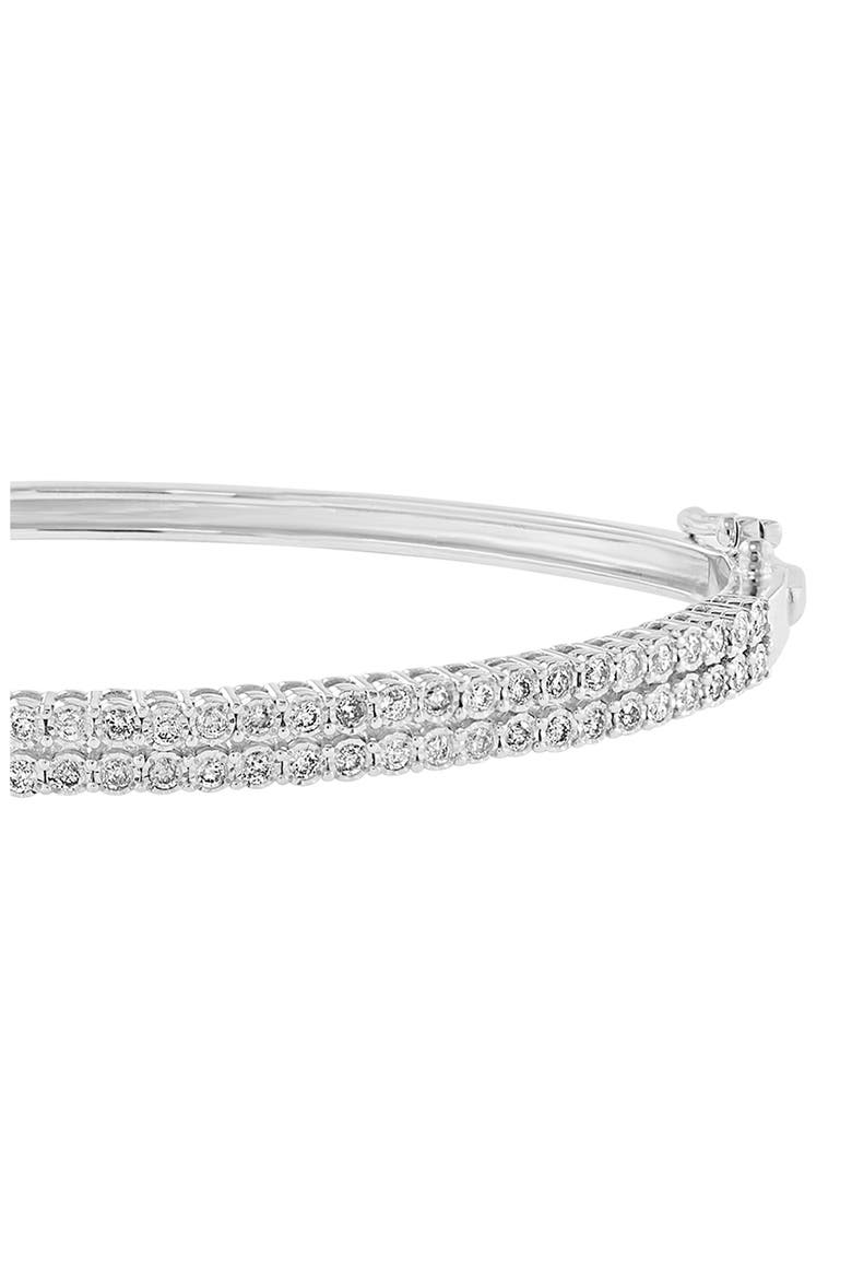 Sterling Silver Diamond Bangle, Alternate, color, SILVER