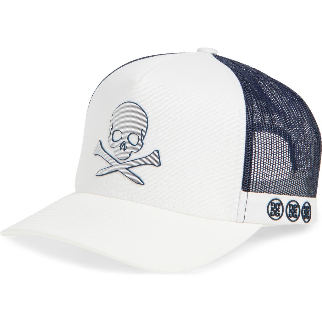 G/fore Silicone Skull & Tees Mesh Trucker Hat In Snow