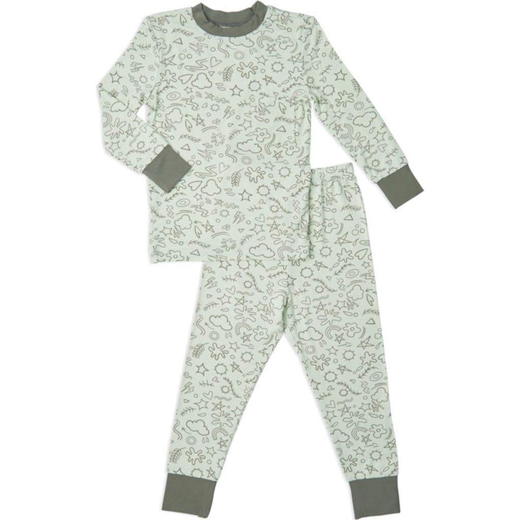 Everly Grey Emerson Fitted Long Sleeve 2-piece Pajamas In Green