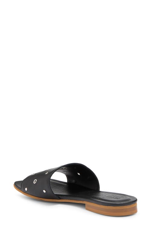 2 Twin Hearts Lea Stud & Grommet Slide Sandal In Black