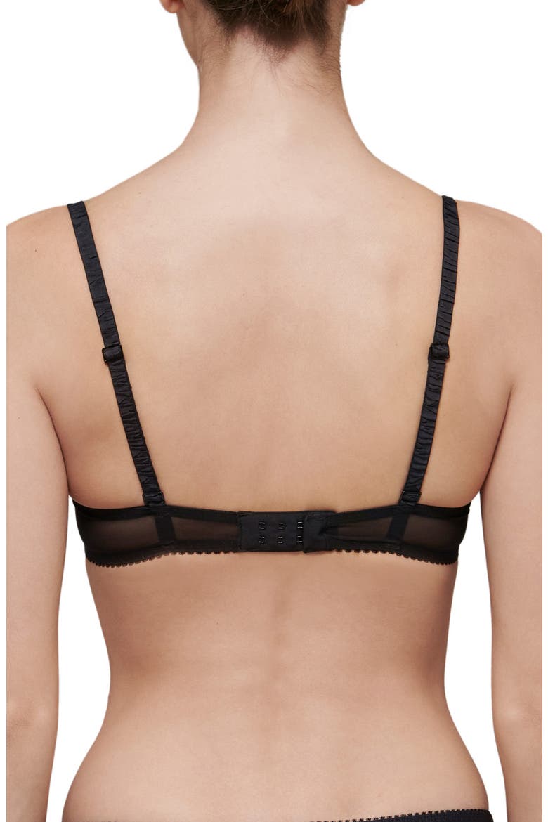 Intrigue Floral Embroidered Triangle Bra, Alternate, color, BLACK